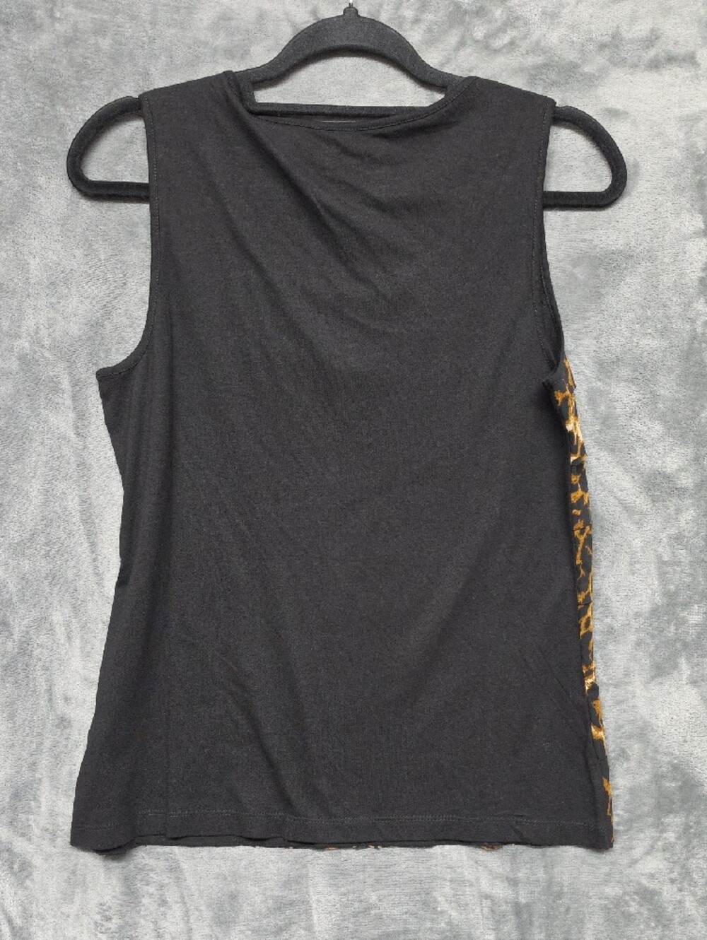 Chico's Leopard Ruffle Wildside Tank Top - Black and Brown sz small - Picture 5 of 6